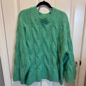 American Eagle Cozy Green Cable Knit Sweater size XL